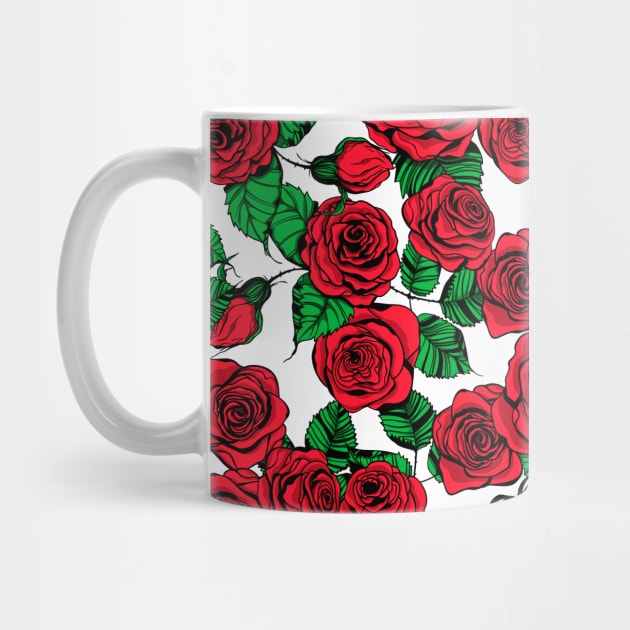 Red roses pattern by katerinamk